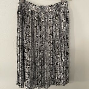 J. Crew Midi pleated snakeskin printed skirt